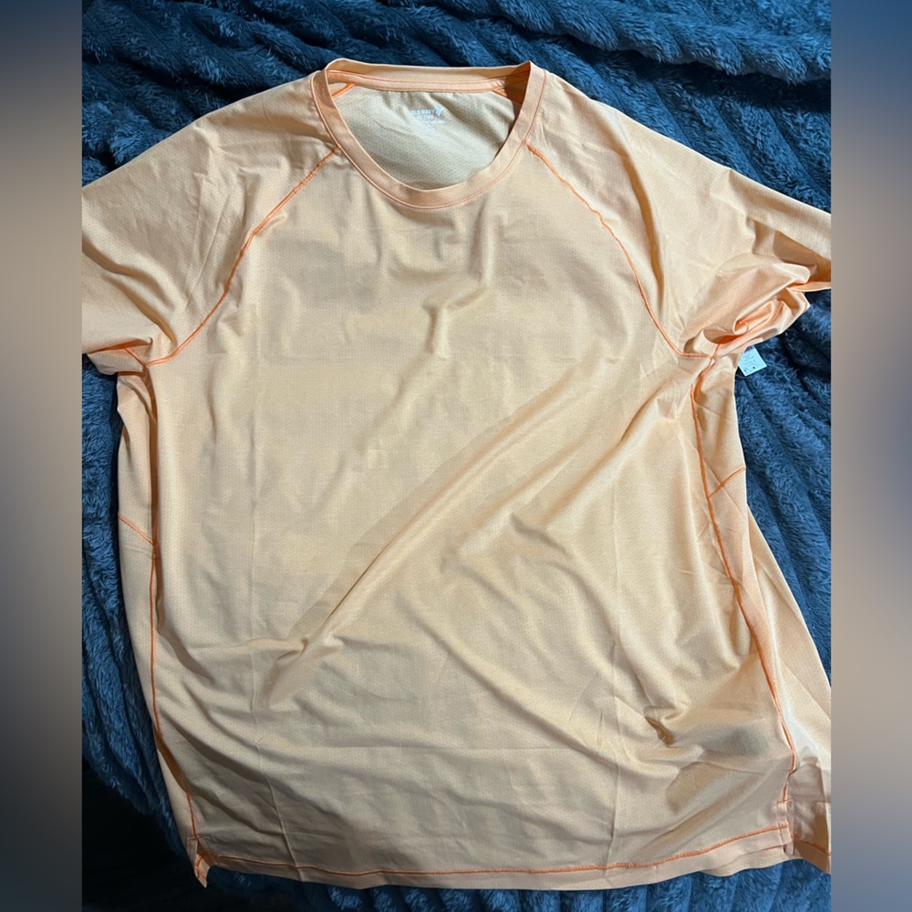 Old Navy Men's orange silky Short Sleeve Tee